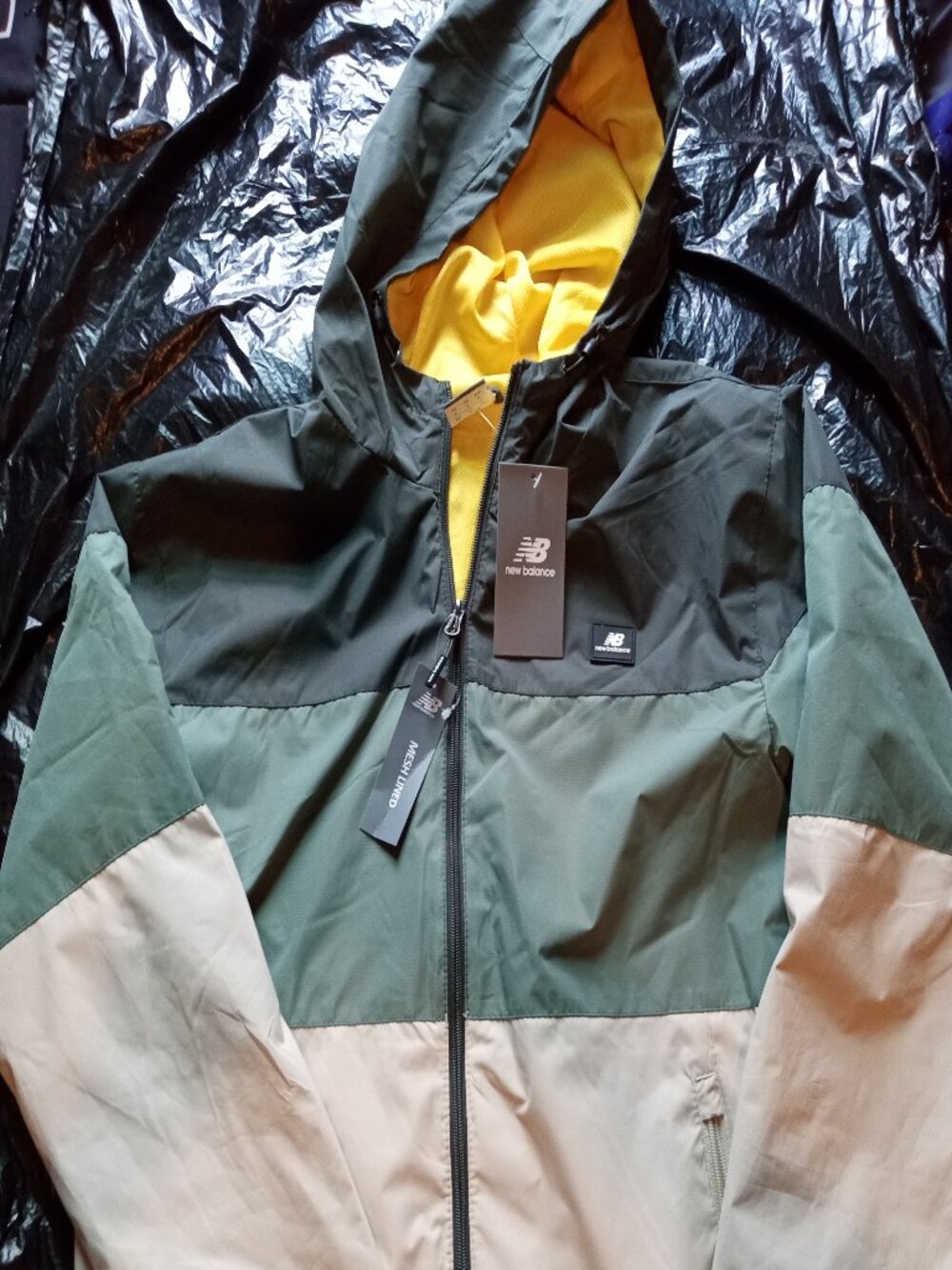 New Balance Zip Up Hooded Windbreaker Jacket Mens Small